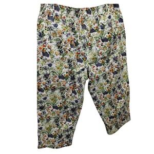 American Sweetheart‎ Floral Capri Pants Cropped Casual Summer Size 14